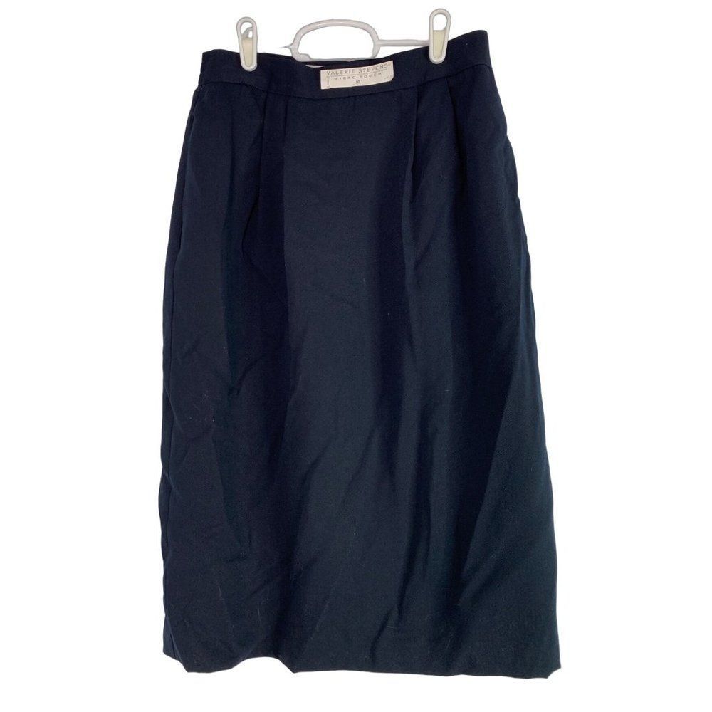 Valerie Stevens Pencil Career Skirt Size 10 Navy Lined  6351 NWT Micro Touch VTG